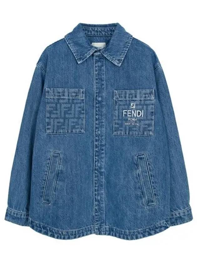 24SS Kids Casual Jacket JUA196AMHXF0QG0 Light Blue - FENDI - BALAAN 2