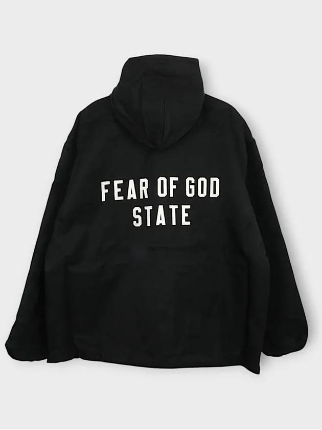 back logo texture nylon hooded coach jacket black 202BT246370F 009 - FEAR OF GOD ESSENTIALS - BALAAN 3