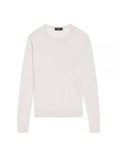 Regal Wool Crew Neck Knit Top New Ivory - THEORY - BALAAN 2