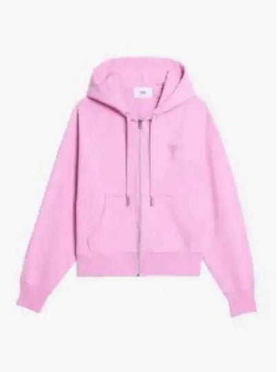 Small Heart Logo Zip Up Hoodie Candy Pink - AMI - BALAAN 2