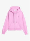 Small Heart Logo Zip Up Hoodie Candy Pink - AMI - BALAAN 2