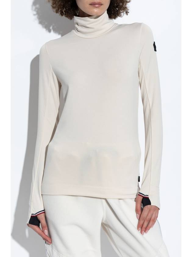 Moncler Grenoble Turtleneck With Logo, Women's, Beige - MONCLER - BALAAN 3