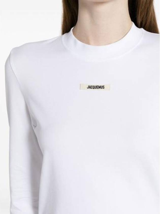 Le Gros Grain Manches Long Sleeve T-Shirt White - JACQUEMUS - BALAAN 6