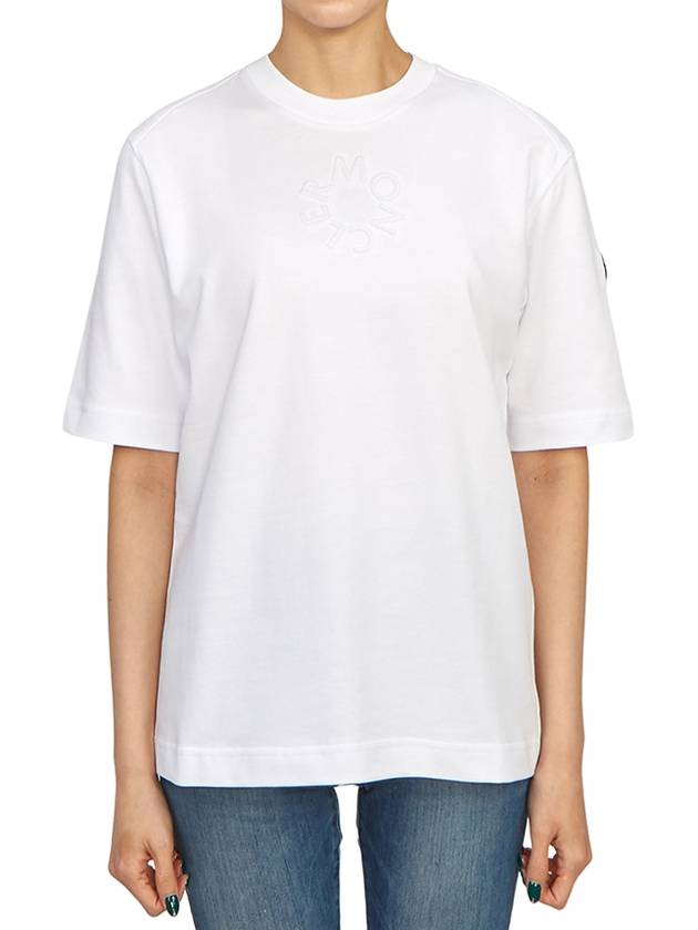 Embossed Logo Short Sleeve T-Shirt White - MONCLER - BALAAN 2