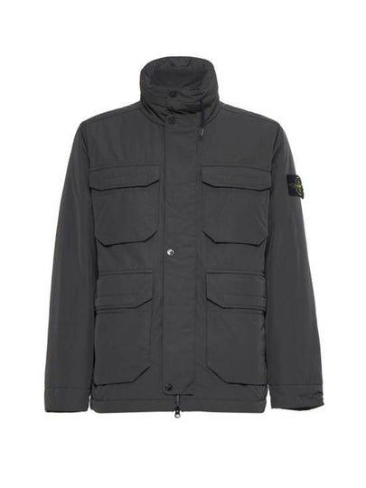 Polyester Micro Twill Zip Up Jacket Grey - STONE ISLAND - BALAAN 2