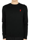 de Coeur Embroidery Crewneck Knit Top Black - AMI - BALAAN 3