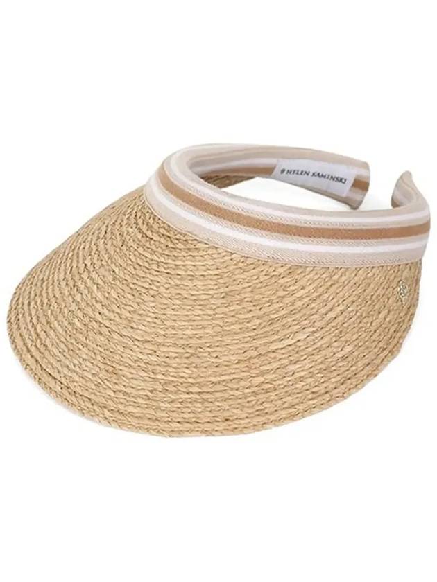 Bianca Visor Hat Natural Nougat Stripe - HELEN KAMINSKI - BALAAN 6