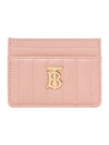 Women's Lola Quilted Leather Card Wallet Dusky Pink - BURBERRY - BALAAN 1