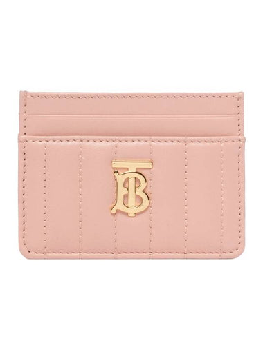 Women's Lola Quilted Leather Card Wallet Dusky Pink - BURBERRY - BALAAN 1