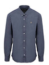 Fox Head Embroidered Classic Cotton Long Sleeve Shirt Navy - MAISON KITSUNE - BALAAN 1