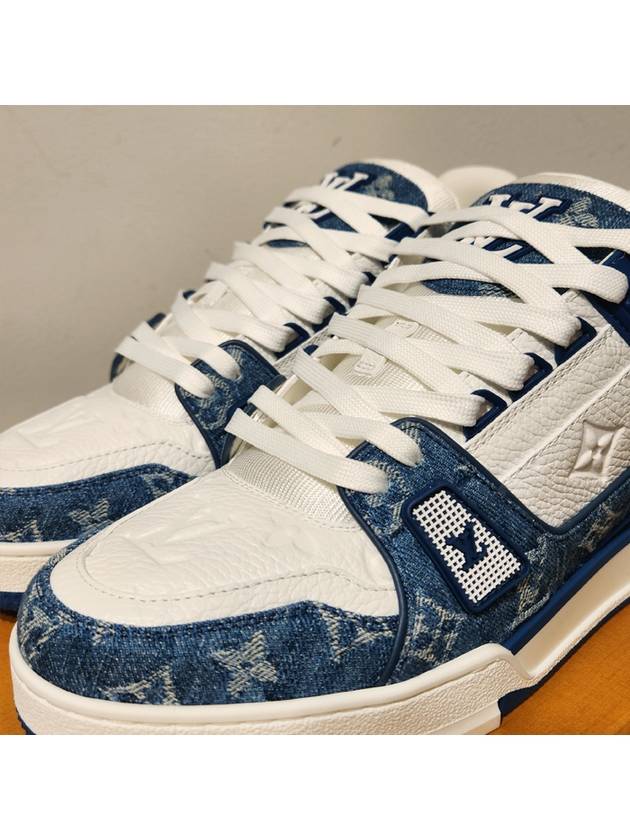 LV Trainer Sneakers Monogram Blue Denim - LOUIS VUITTON - BALAAN 5