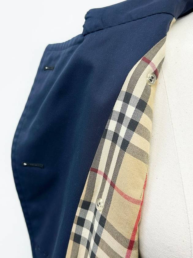 Navy Nova Check Trench Coat 4VBUO40739 - BURBERRY - BALAAN 10