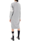 Classic Loopback 4-Bar Sweater Midi Dress Light Grey - THOM BROWNE - BALAAN 4