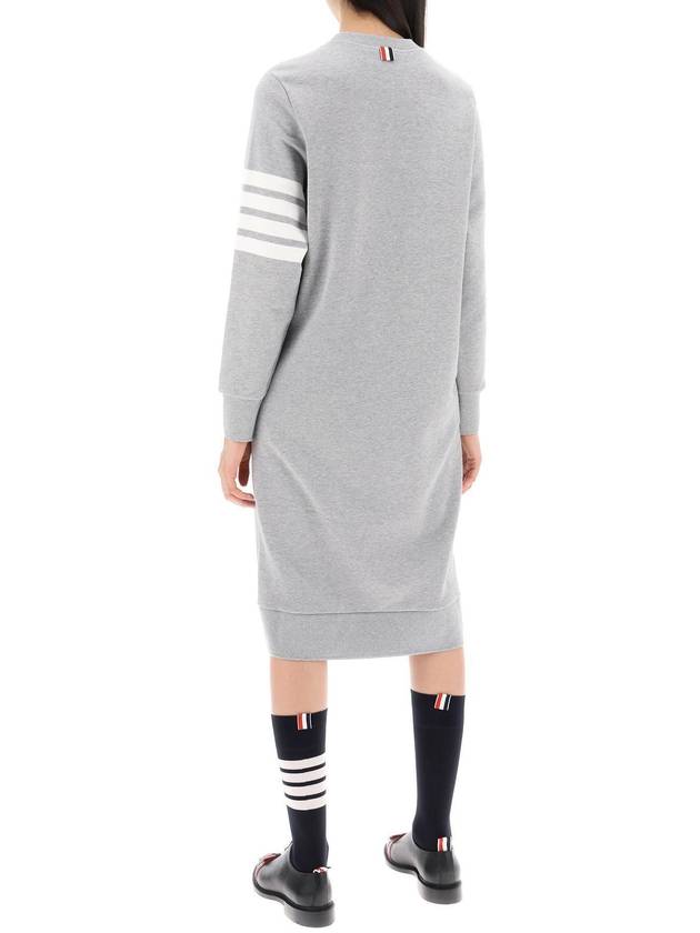 Classic Loopback 4-Bar Sweater Midi Dress Light Grey - THOM BROWNE - BALAAN 4