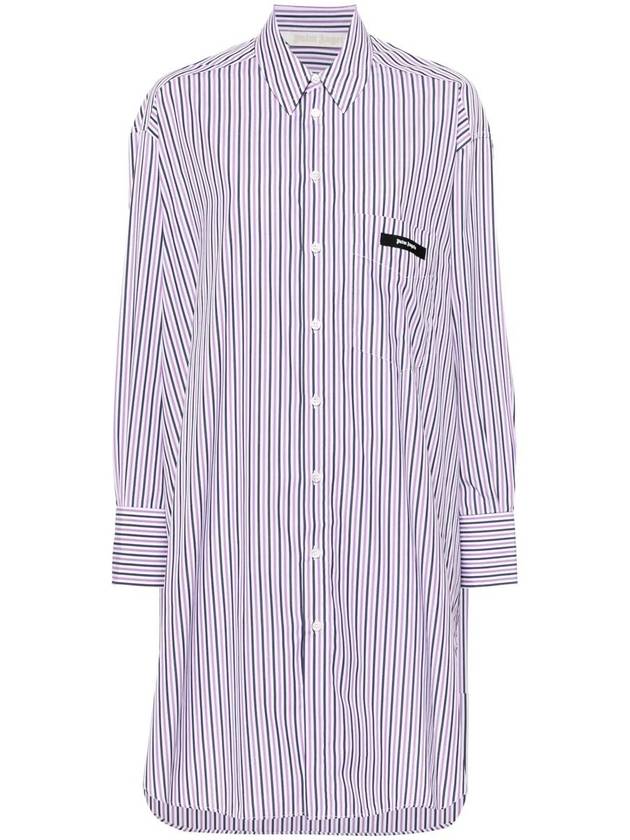 Palm Angels Striped Midi Shirt Dress PWDG002F24FAB0013503 - PALM ANGELS - BALAAN 2