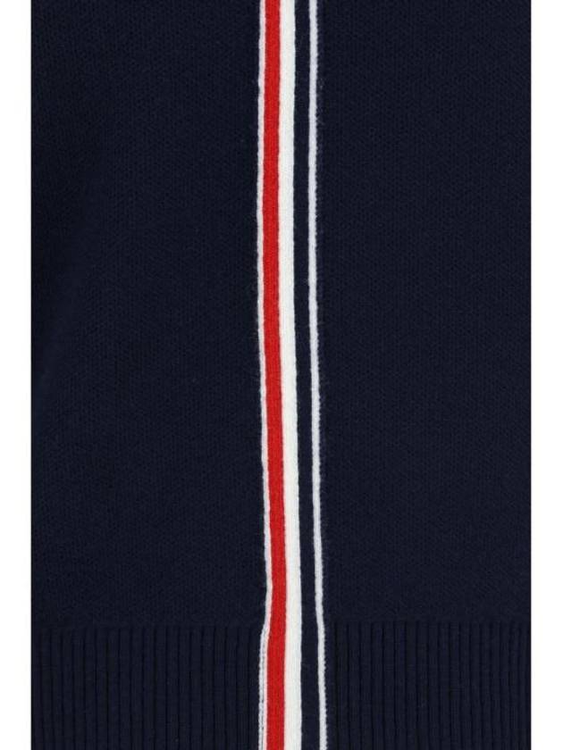 Arm Band Merino Wool Pique Knit Top Navy - THOM BROWNE - BALAAN 4