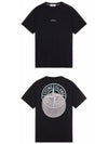 Tricromia Three Print Cotton Jersey T-Shirt Black - STONE ISLAND - BALAAN 5