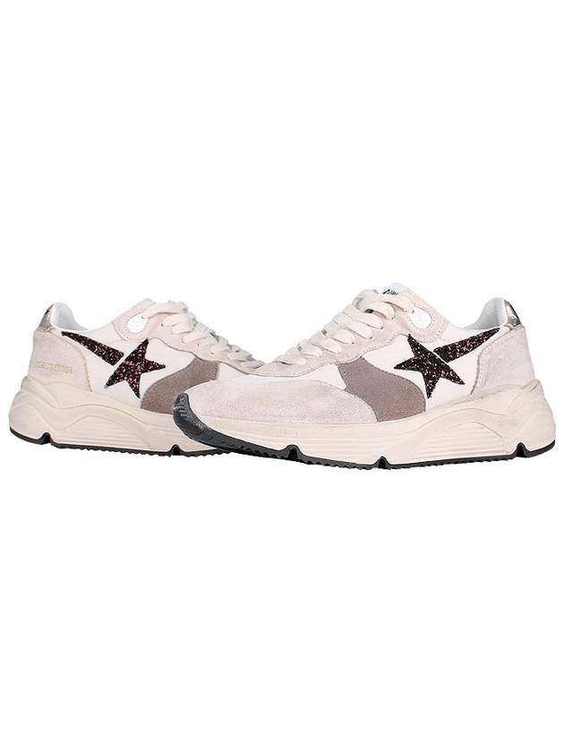 Glitter Star Patch Suede Low Top Sneakers Beige - GOLDEN GOOSE - BALAAN 2