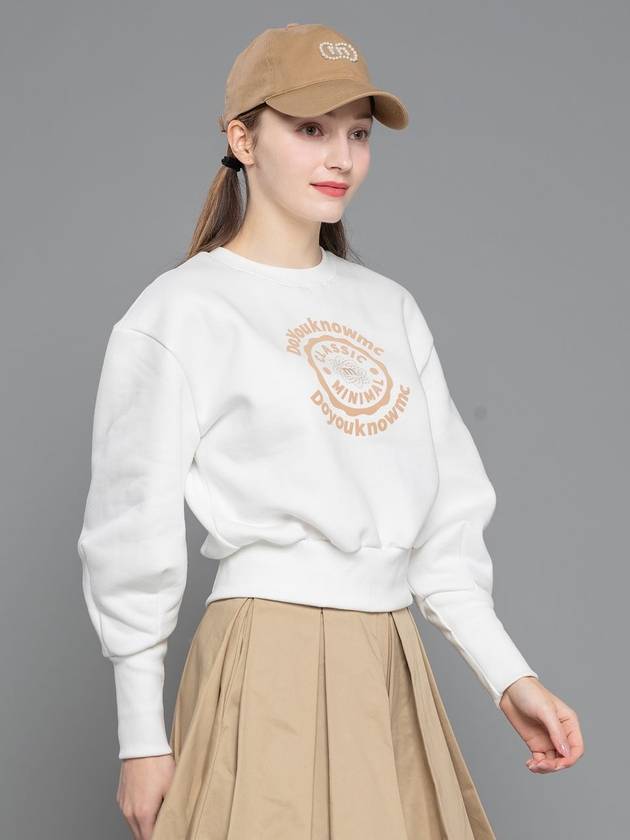 Thick inner brushed semi-balloon sleeve cropped white sweatshirt shirt DO6232SW13 1 - DOYOUKNOWMC GOLF WEAR - BALAAN 3