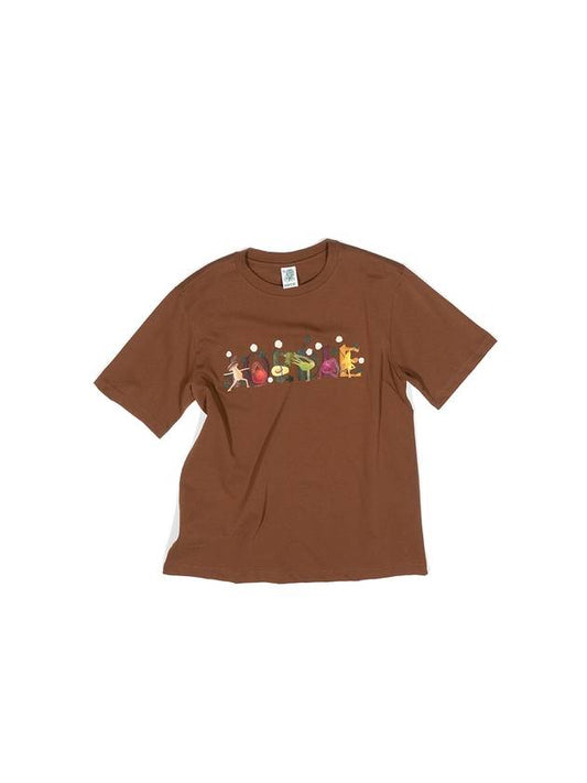 Men's Yoga Logo Short Sleeve T-Shirt Brown - IOEDLE - BALAAN 1