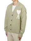 De Coeur Logo Wool Cardigan Green - AMI - BALAAN 3