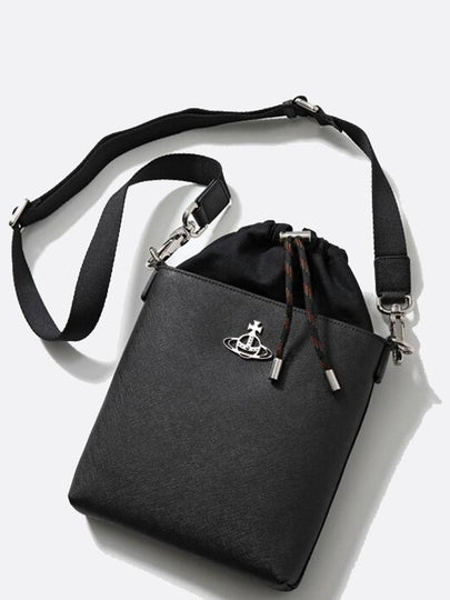 Saffiano Drawstring Cross Bag Black - VIVIENNE WESTWOOD - BALAAN 2