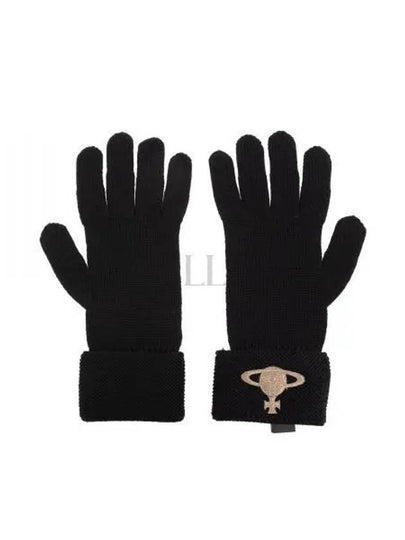 Logo Knit Gloves Black - VIVIENNE WESTWOOD - BALAAN 2