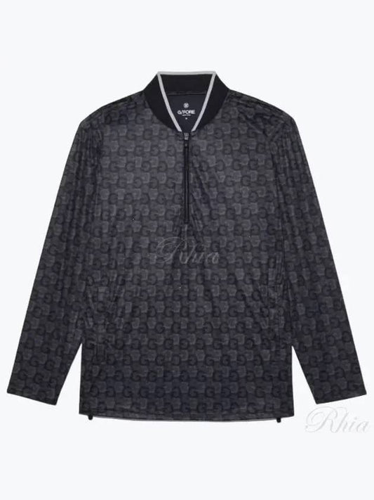 Allover Logo Print Quarter Zipper Jacket Black - G/FORE - BALAAN 2