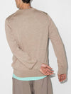 Fox patch crew neck knit FM00528KT1036BEIGEMELANGE - MAISON KITSUNE - BALAAN 3