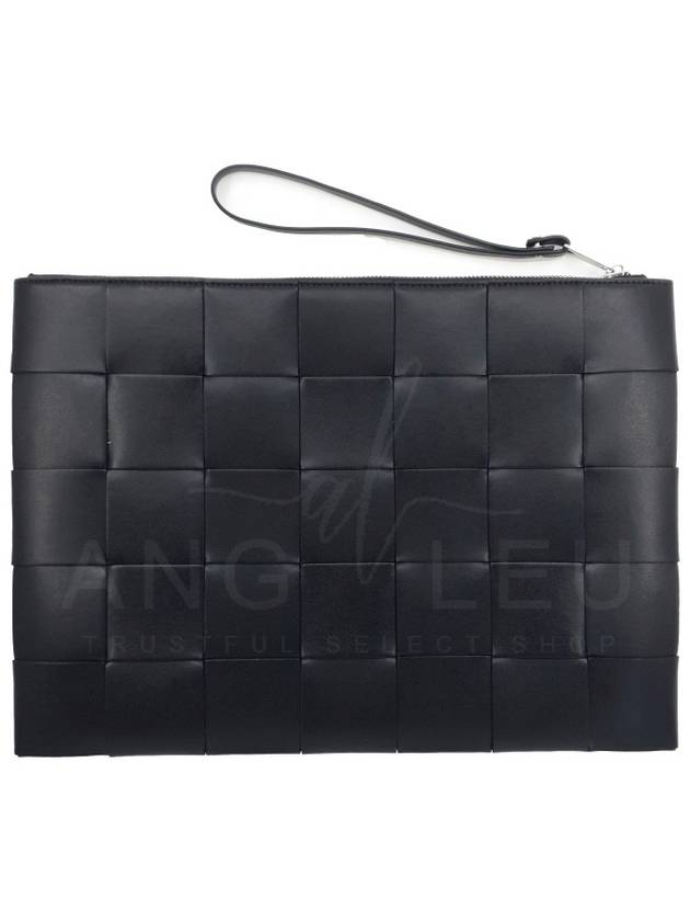 Intrecciato Weaving Strap Clutch Bag Black - BOTTEGA VENETA - BALAAN 2