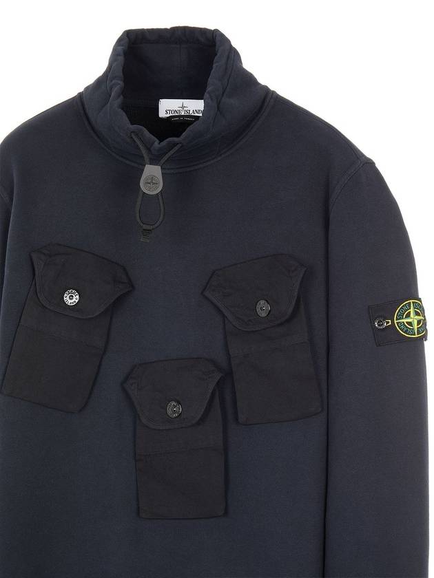 Wappen Patch Multi-Pocket Mock Neck Sweatshirt Navy - STONE ISLAND - BALAAN 5