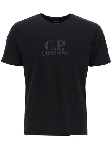 Print Logo Short Sleeve T-Shirt Black - CP COMPANY - BALAAN 1