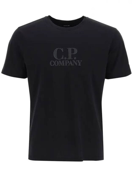Print Logo Short Sleeve T-Shirt Black - CP COMPANY - BALAAN 1