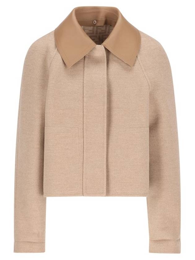 reversible crop wool jacket beige blouson FJ7558 A5HD - FENDI - BALAAN 3