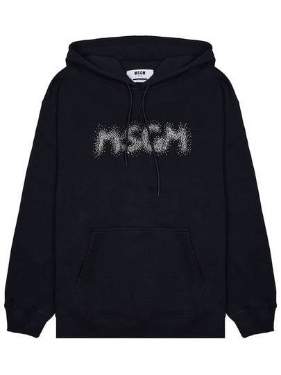 Rhinestone Logo Hoodie Black - MSGM - BALAAN 2