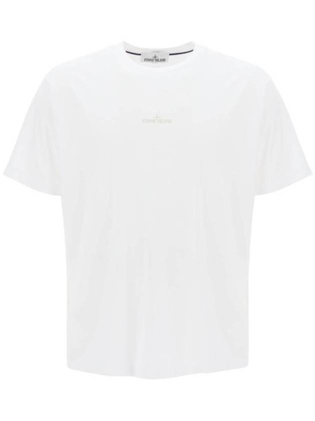 Logo Print Short Sleeve T-Shirt White - STONE ISLAND - BALAAN 2