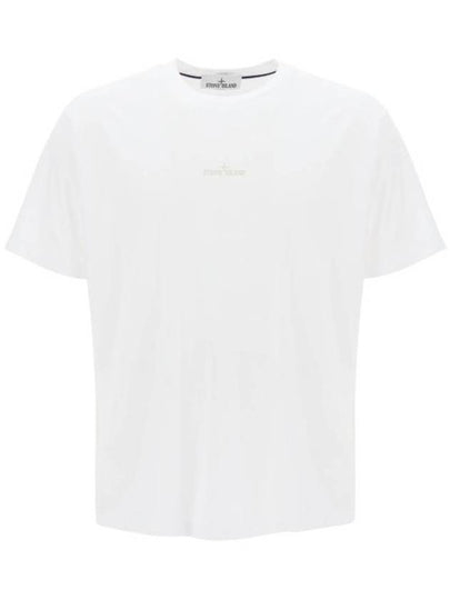 Logo Print Short Sleeve T-Shirt White - STONE ISLAND - BALAAN 2