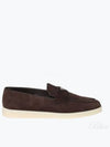 Triangle Logo Suede Loafers Dark Brown - PRADA - BALAAN 2