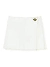 Wrap Denim A-Line Skirt White - GANNI - BALAAN 2