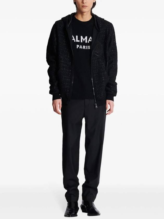 Logo Wool Knit Top Black - BALMAIN - BALAAN 3