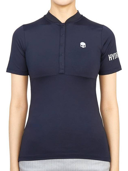 Women's Golf Serafino Classic Short Sleeve PK Shirt Navy - HYDROGEN - BALAAN 1