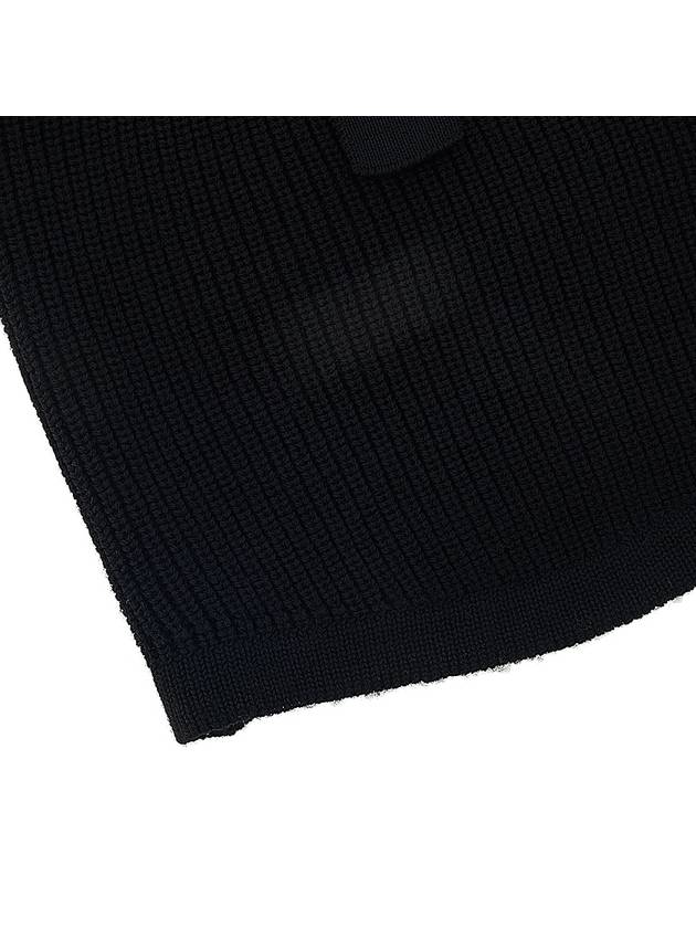 Logo Patch Wool Balaclava Black - STONE ISLAND - BALAAN 10