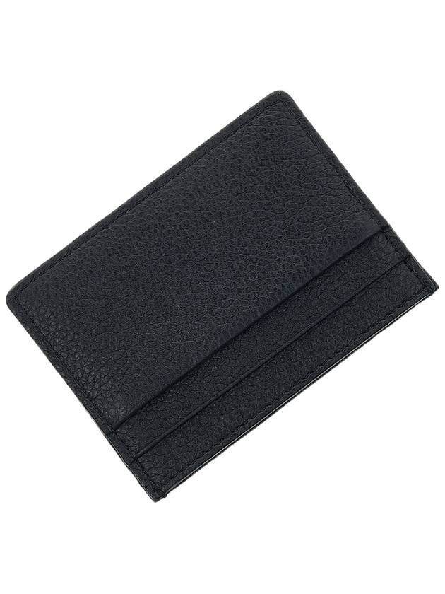 Signature V Logo Leather Card Wallet Black - VALENTINO - BALAAN 8