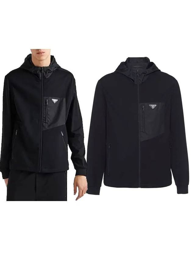 Triangle Logo Pocket Breasted Zip Up Jacket Black - PRADA - BALAAN 2