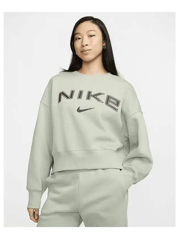 Sportswear Phoenix Fleece Women s Oversized Crew Neck Logo Sweatshirt Jade Horizon Light Orewood Brown Sequoia FV7675 370 696926 - NIKE - BALAAN 1