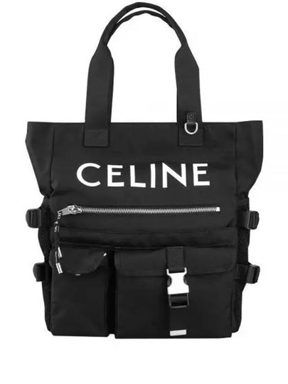 Nylon Logo Print Tote Bag Black - CELINE - BALAAN 2