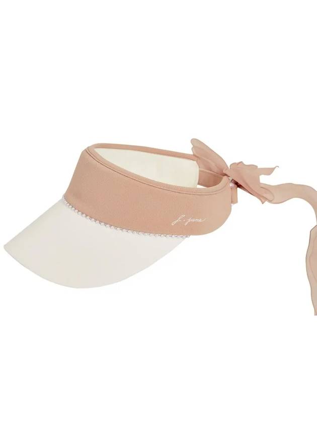 Women s Golf Wear Pearl Line Ribbon Sun Cap Beige - J JANE - BALAAN 3