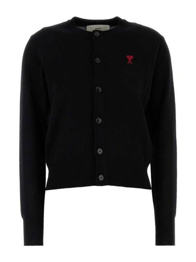 De Coeur Crew Neck Cardigan Black - AMI - BALAAN 2