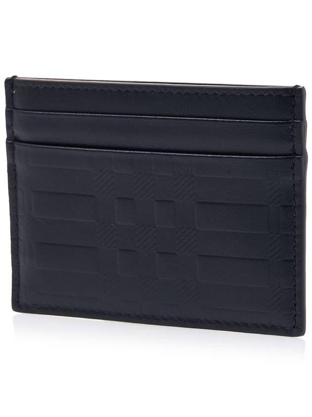 Embossed Check Leather Card Wallet Black - BURBERRY - BALAAN 3