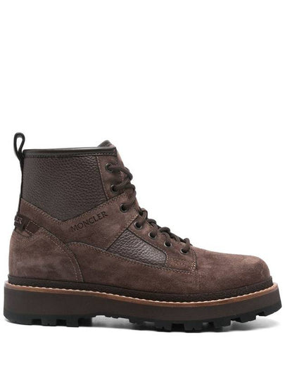 Peka Camp Suede Leather Lace Up Ankle Boots Brown - MONCLER - BALAAN 2